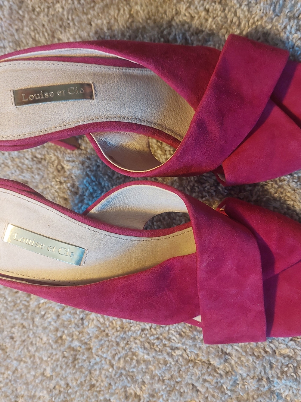 Louise et Cie Halloway II Suede Mule Heels Pink Fuchsia Slide Sandals 8.5 M